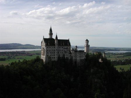 Neuschwanstein castle coming down from Tegelberg