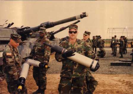 Platoon uploading ammunition in Tazsar, Hungary